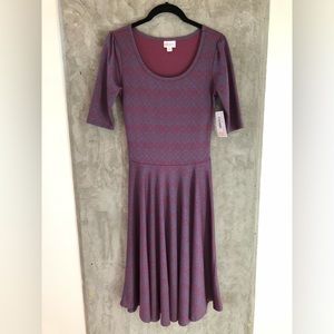 LuLaRoe | Nicole Dress NWT, XS, Purple Pattern